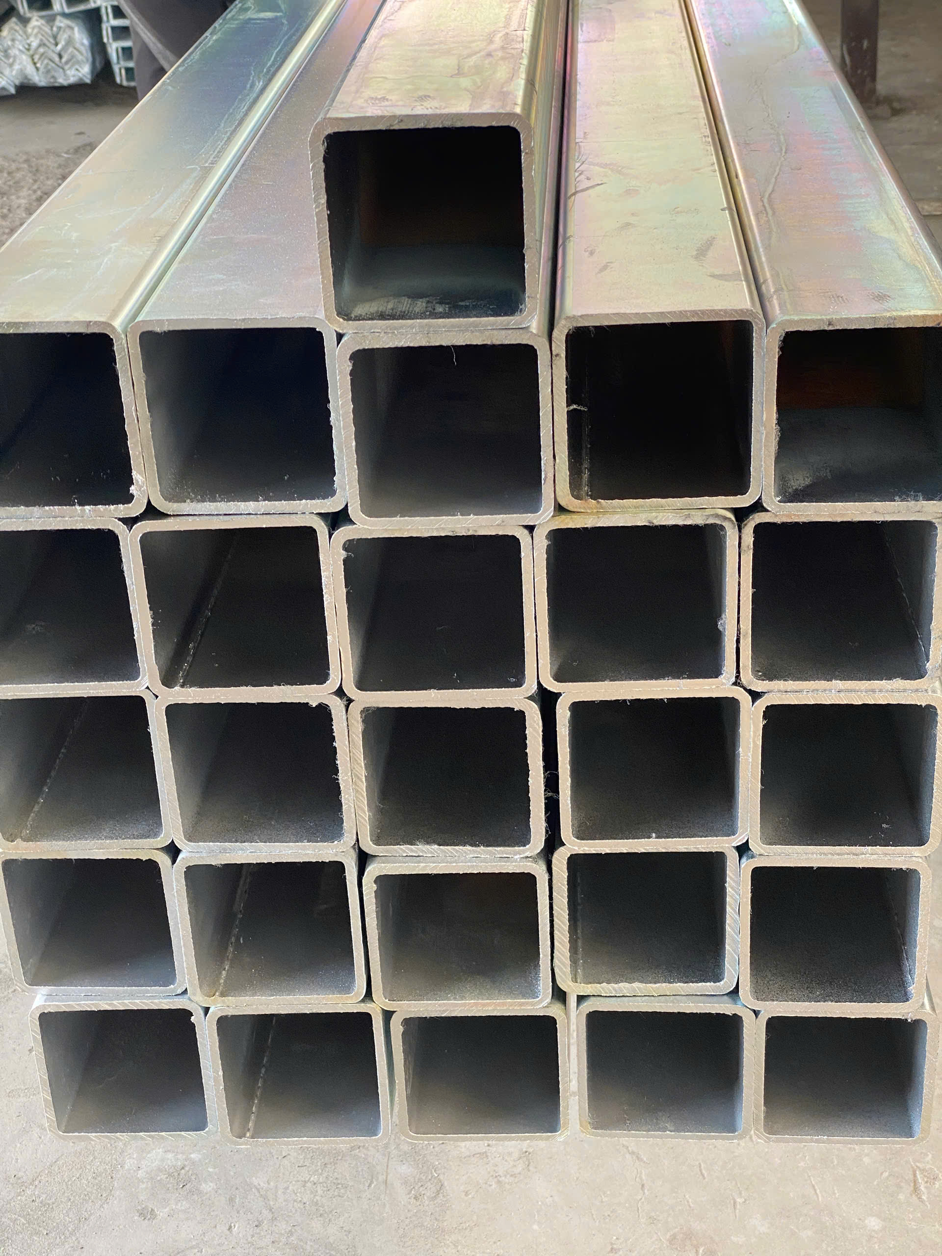 Square fence post for steel fencing and barrier systems